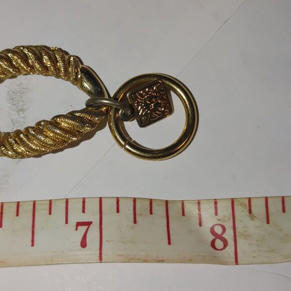 Anne Klein Vintage Gold Tone Rope Chain Link Bracelet Twist Chucky Stamped Charm - Picture 5 of 10